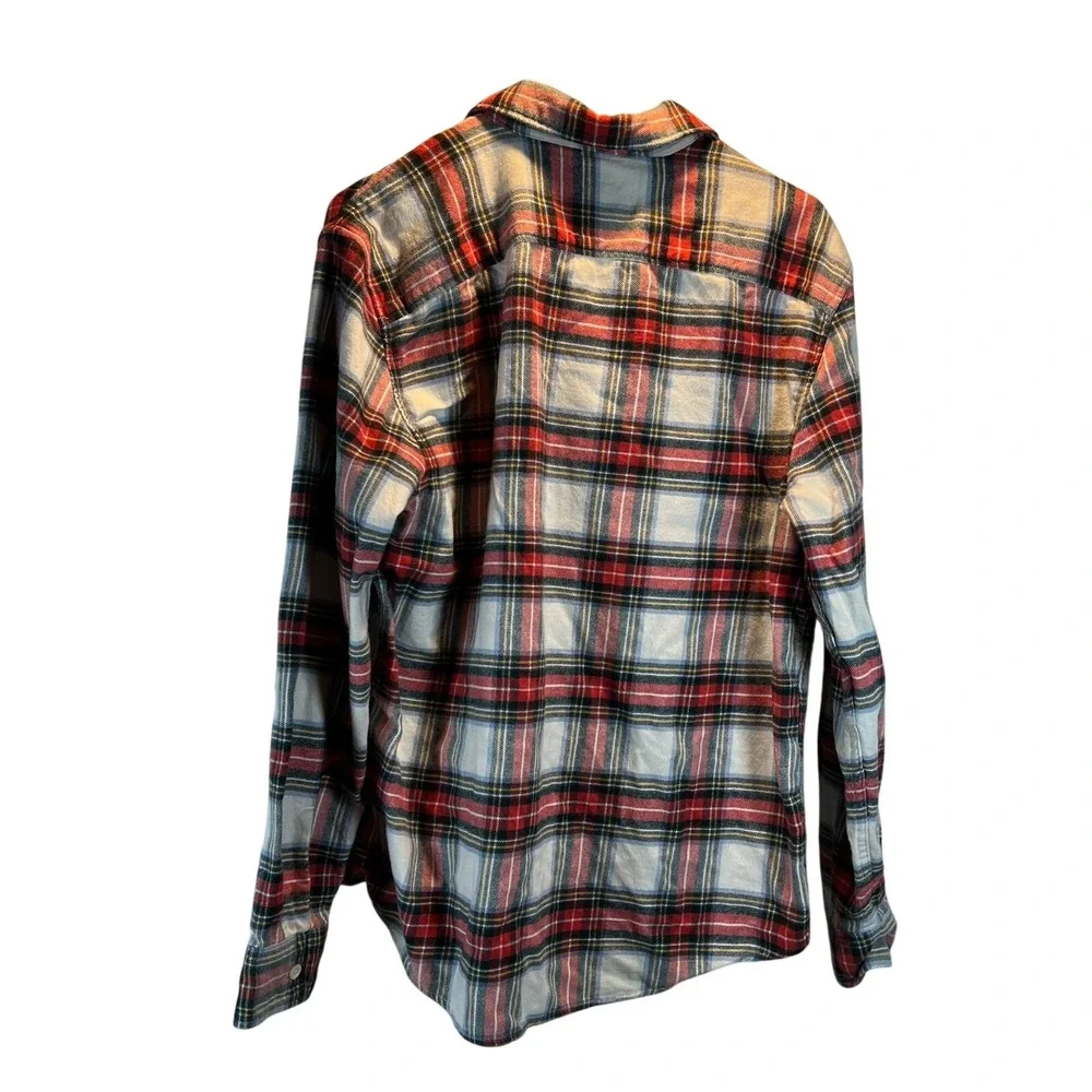 American Eagle Flannel Shirt Womens M Long‎ Sleeve Plaid Tartan 100% Cotton